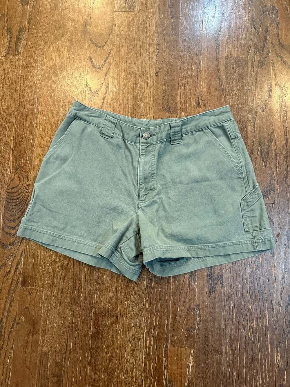Patagonia Organic Cotton Shorts Size 10 Green Cargo Utility Canvas